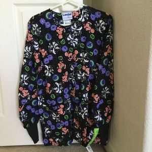 Landau Halloween scrub top full sleeve buttoned